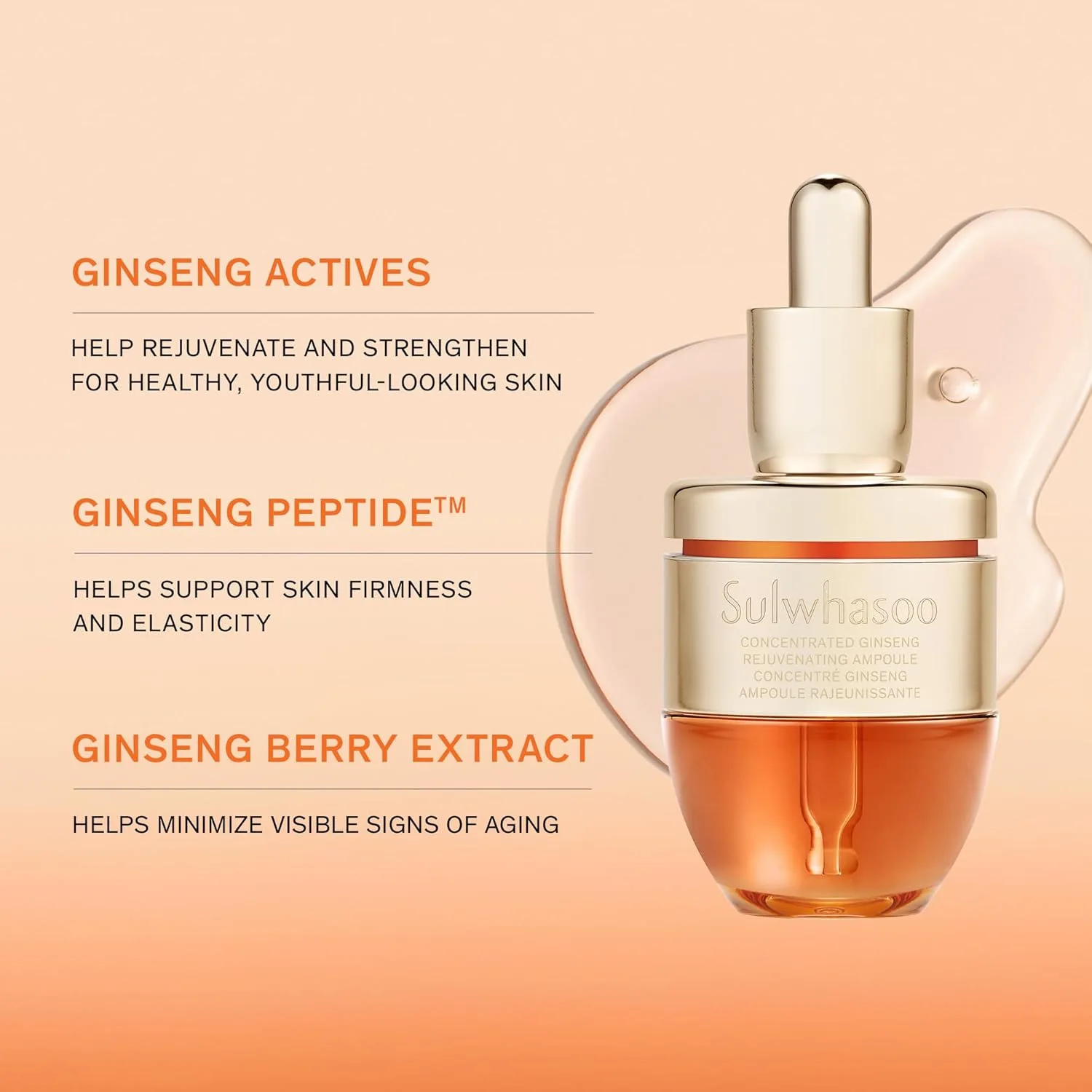 Тоник SULWHASOO — Ампула Concentrated Ginseng Rejuvenating Ampoule - корейский женьшень и пептиды для — фото 3