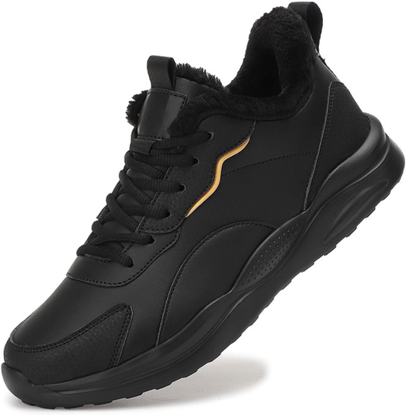 

Мужские спортивные кроссовки с плюшевой подкладкой и обычным вариантом - комфортная посадка, подошва с противоскользящим эффектом для обычной ходьбы и ежедневных занятий в спортзале Kelibasi, черный