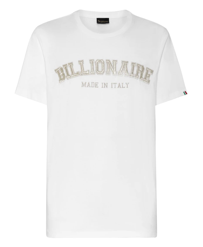 

Джерсийская футболка, круглый вырез, короткий рукав Billionaire, белый