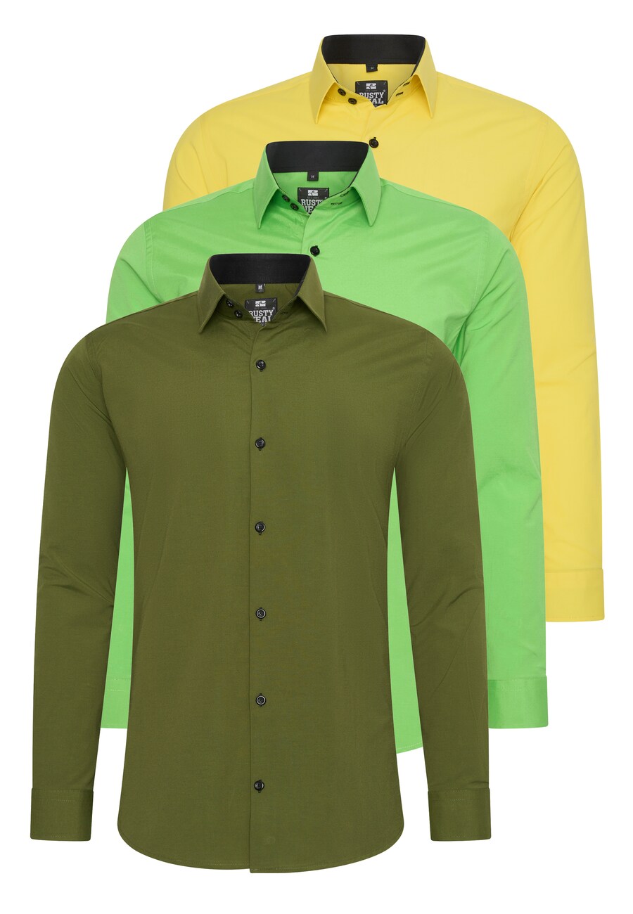 

Приталенная рубашка на пуговицах Rusty Neal, цвет Yellow/Green/Khaki