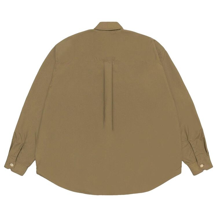 Рубашка Stussy x Our Legacy Work Shop Borrowed Shirt Olive Nylon Ripstop, зеленый — фото 2