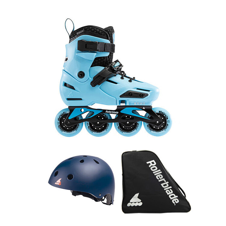 

RollerBlade Детские роликовые коньки Inline, для девочек, регулируемые, для начинающих, светло-синие и черные (Premium Set B), размер S (29-32 см)