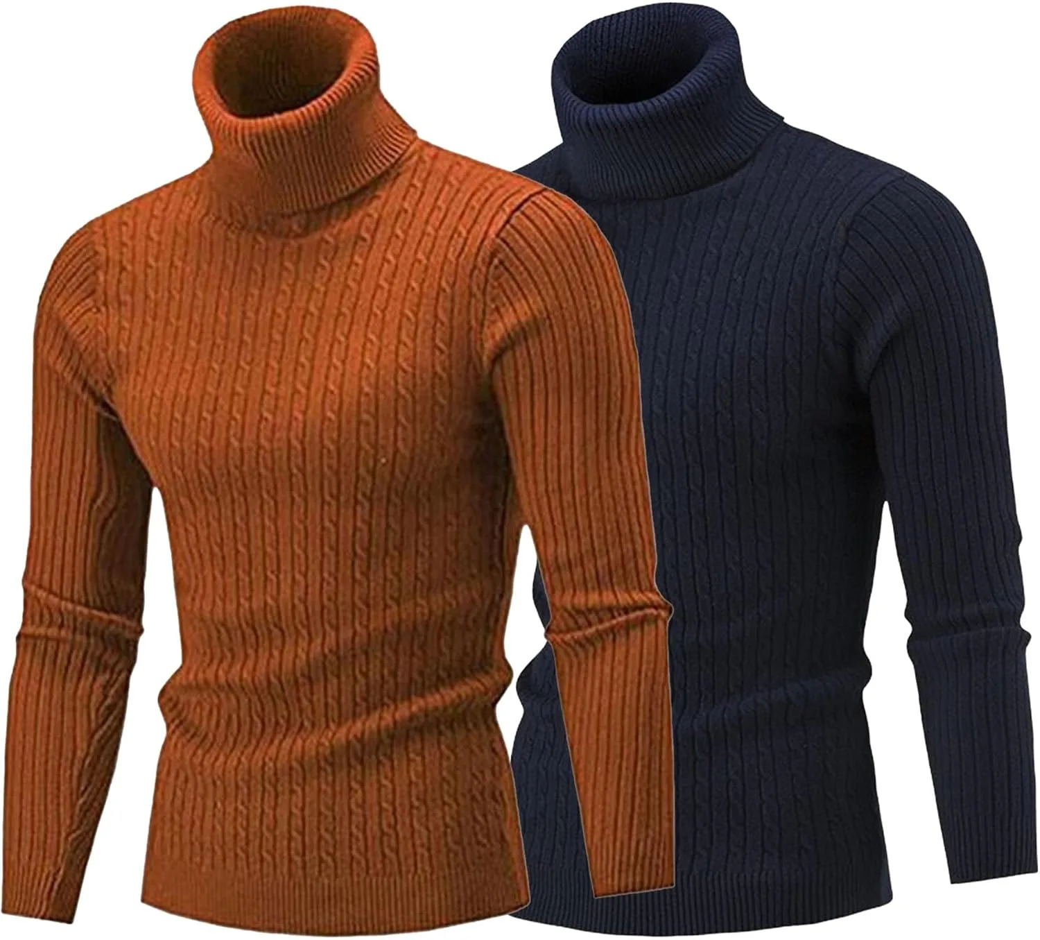 

Мужской повседневный свитер-водолазка Maiyifu-GJ, легкий, с кабельной вязкой