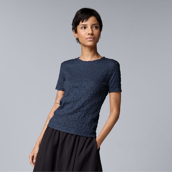 

Футболка с мелким узором Simply Vera Vera Wang, цвет vera navy