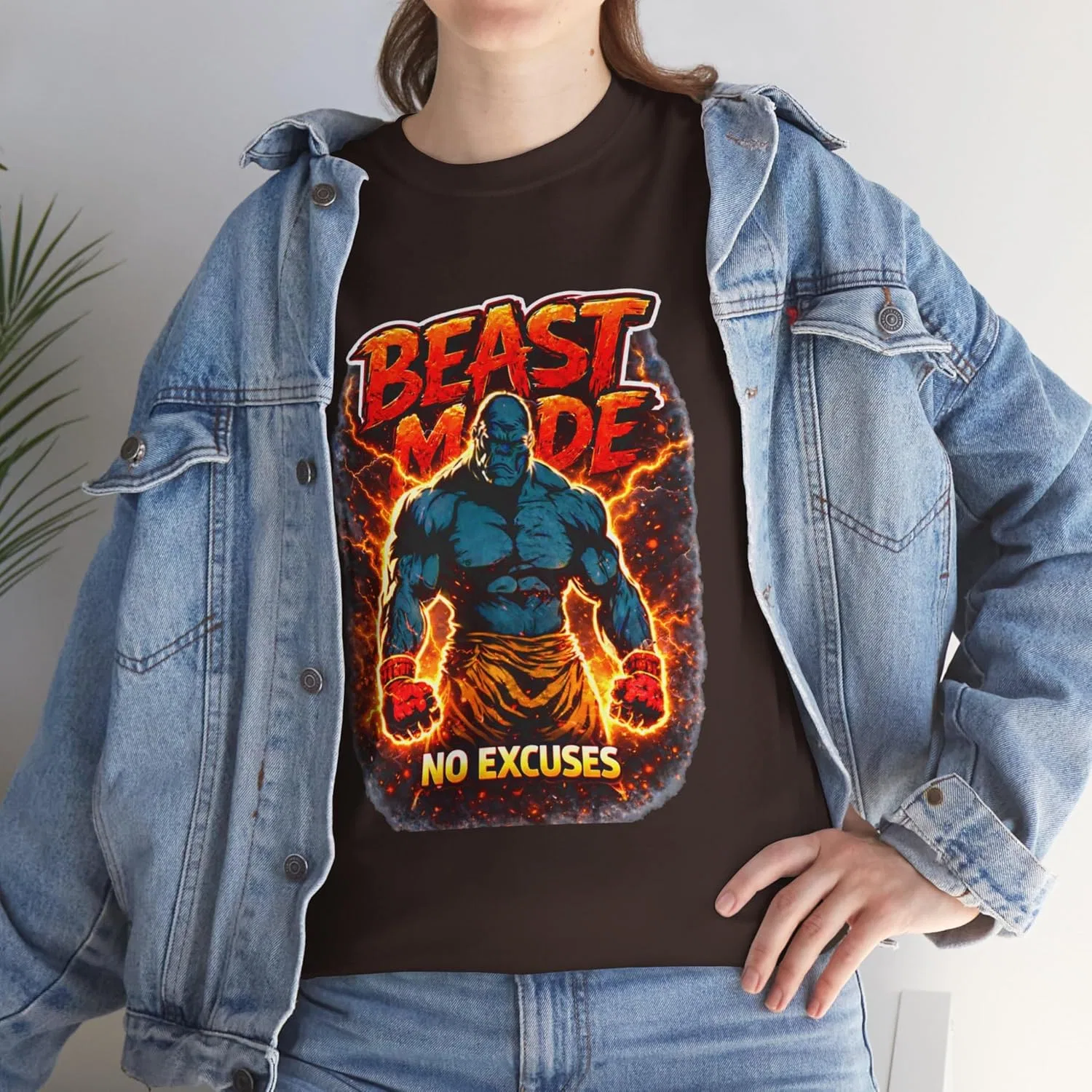 Футболка Beast Mode No Excuses, Dark Chocolate — фото 3