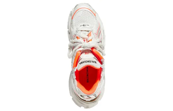 Кроссовки runner sneakers 'white fluo orange mesh and nylon' Balenciaga, белый — фото 3