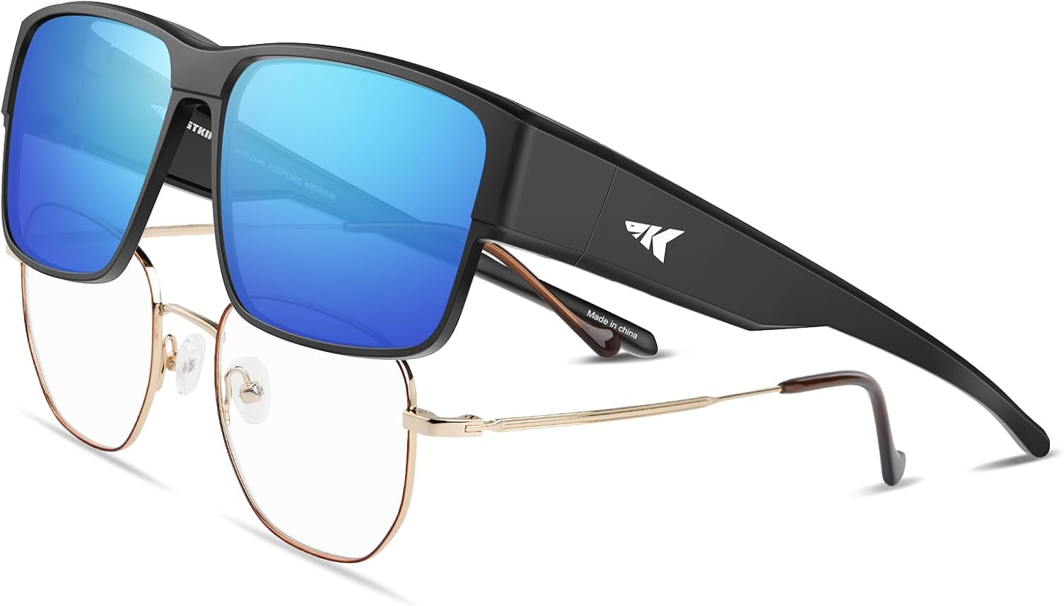 

Поляризованные солнцезащитные очки KastKing Molino Fit-Over с защитой от УФ-излучения UV400, сверхлегкие, облегающие, для рыбалки и спорта, линзы TAC, B: Gloss Black Frame, Blue Ocean