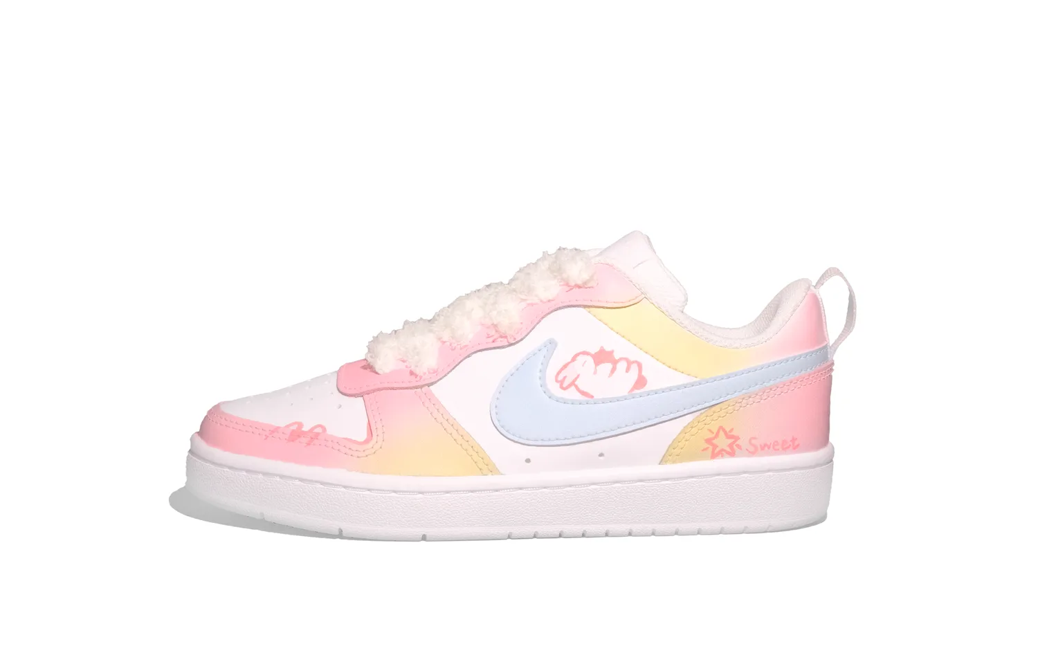 Nike Court Borough Low 2 кожаные устойчивые к истиранию низкие кроссовки для скейтбординга розовые желтые для подростков
