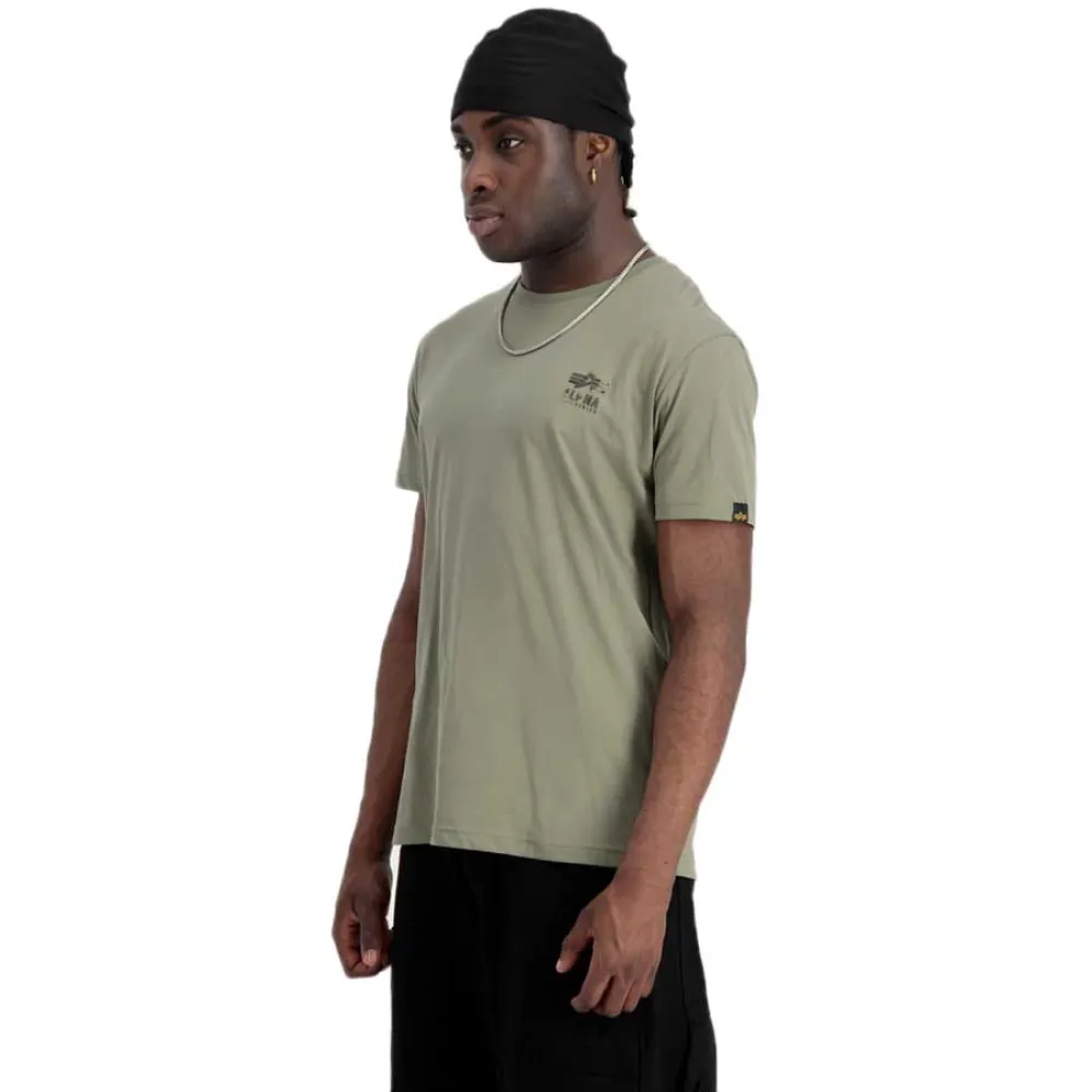 

Футболка Alpha Industries Camo Logo Puff Print Bp T, зеленый