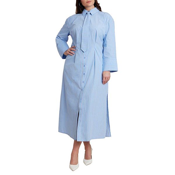 

Женское платье-рубашка макси с поясом Plus Size Eloquii