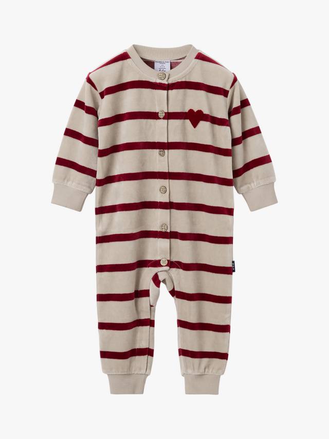 

Детский бархатный ползунок в полоску Polarn O. Pyret, Natural