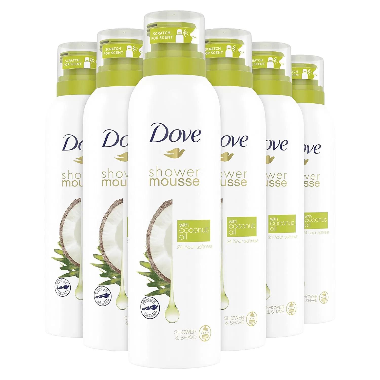 Пена для душа Dove Coconut Oil с эфирными маслами, 200 мл (6 шт.) Dove