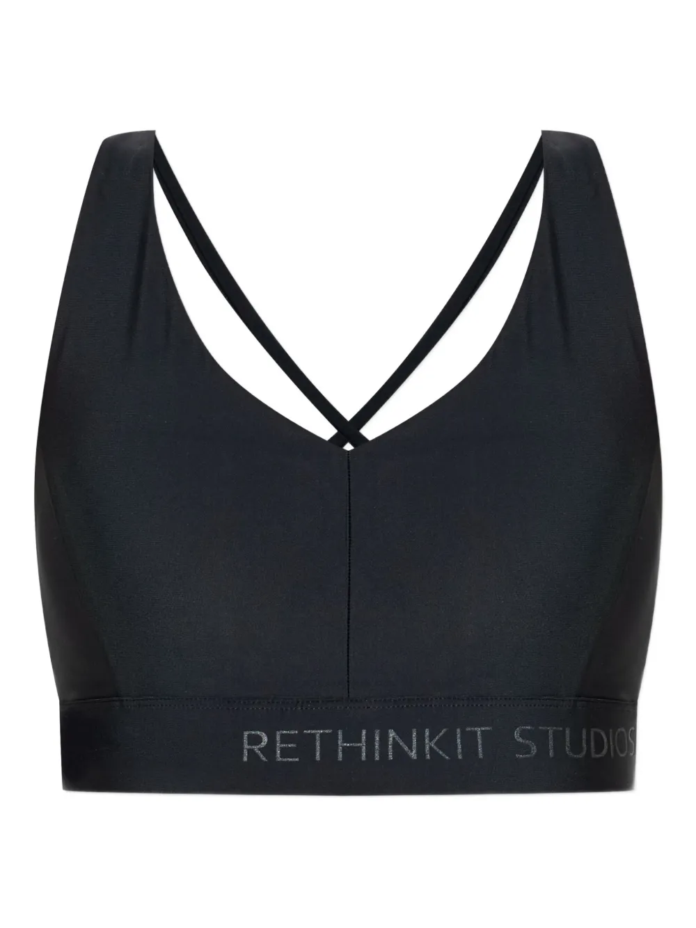 

Топ с перекрестными деталями на спине RETHINKIT STUDIOS, черный