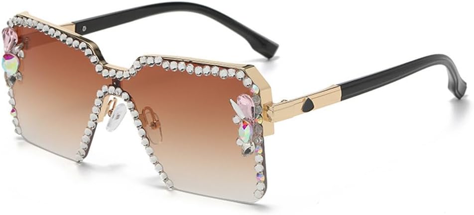 

Солнцезащитные очки Diamond для женщин, большая оправа, модные очки с декоративными стразами, градуированная защита от солнца для вождения на открытом воздухе, UV400 MTZJH, 2