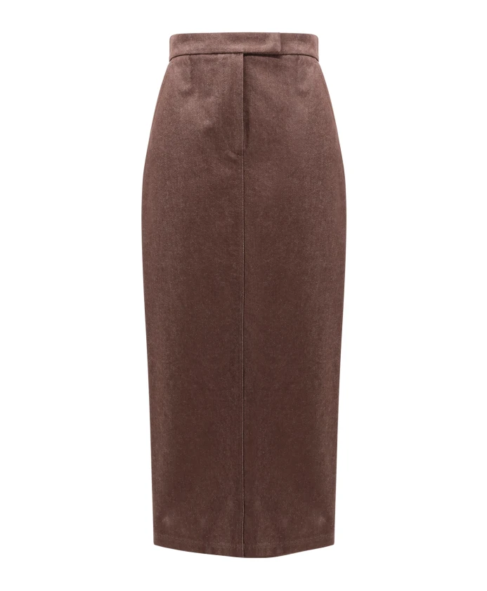 

Коричневая юбка с молнией Max Mara, коричневый