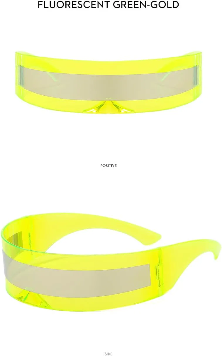 

Модные очки без оправы в стиле Y2K, футуристические солнцезащитные очки в стиле киберпанк для женщин и мужчин, для рейв-вечеринок (желтые) DDWRGD, Yellow