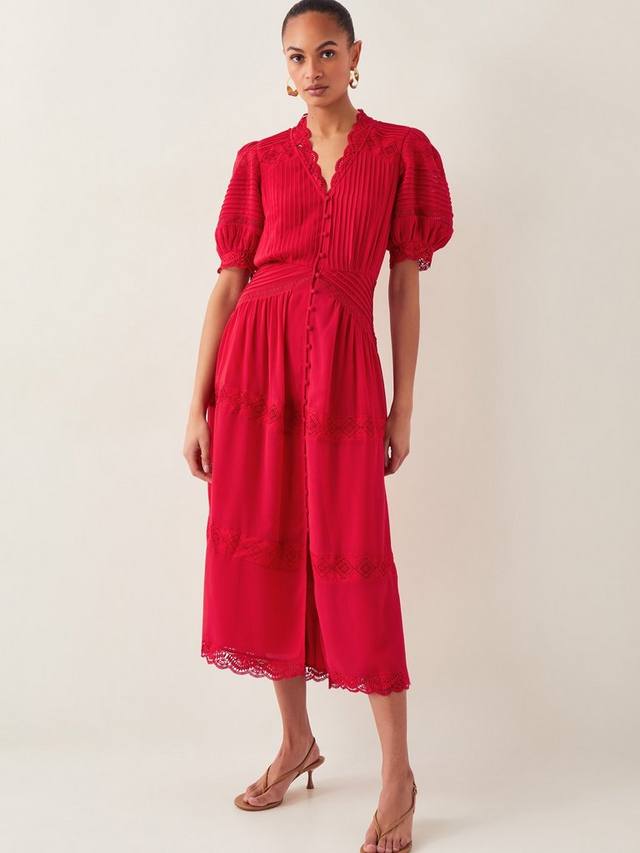 

Платье макси от кианы пинтак Monsoon, цвет Mid Red