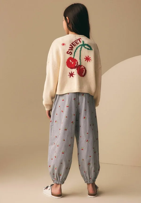 Брюки-Шаровары стандартного кроя Next, Blue Stripe Cherry Embroidery — фото 3