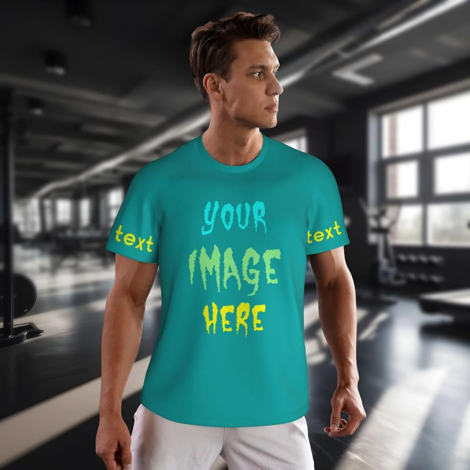 Футболка Custom для мужчин с фото и текстом — фото 4