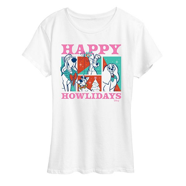 

Футболка Women's 's lady and the tramp happy howlidays graphic Disney, White, Белый, Футболка Women's 's lady and the tramp happy howlidays graphic Disney, White