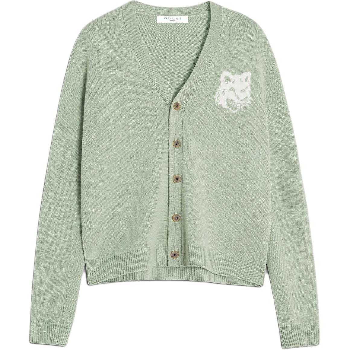 

Кардиган с интарсией Fox Head от Maison Kitsuné Maison Kitsune, зеленый