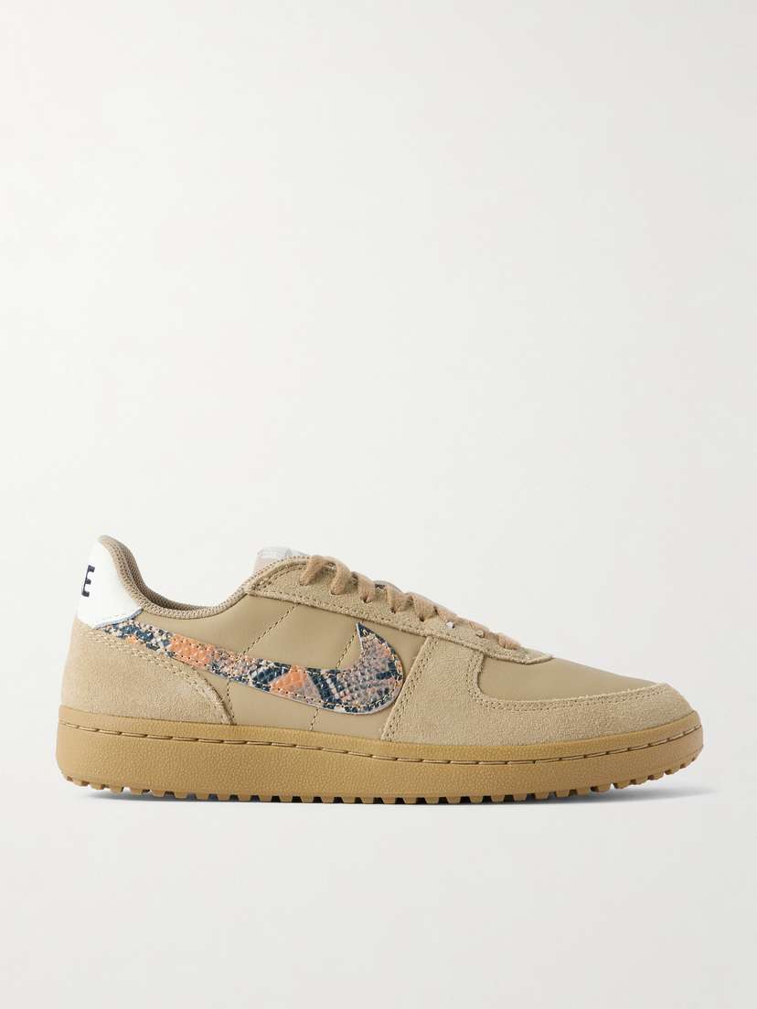 Кроссовки Field General из кожи и замши с эффектом змеи Nike, бежевый