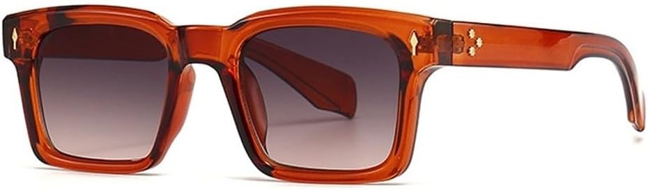 

Модные солнцезащитные очки с квадратными заклепками и градиентным переходом цвета, мужские солнцезащитные очки UV400, винтажные темно-зеленые, трендовые женские солнцезащитные очки SKFGNX, Orange Gray Pink