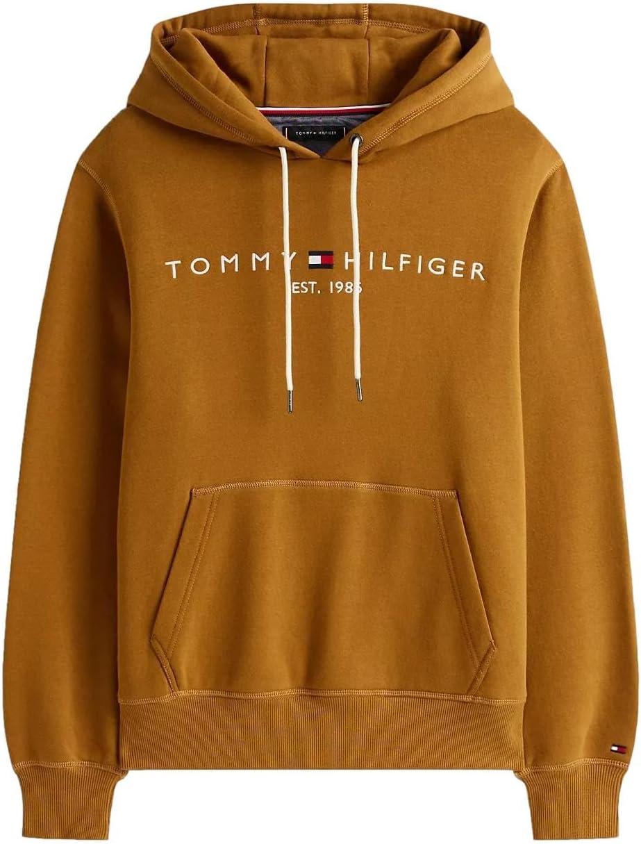 

Мужская культовая флисовая толстовка с вышитым логотипом Tommy Hilfiger, коллекция 2024, размер M, черный, Golden Rays
