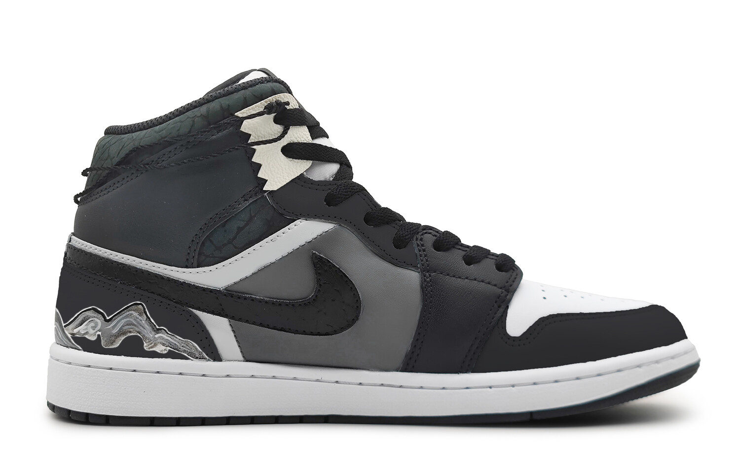 

Кроссовки Air Jordan 1 Vintage Basketball Shoes Women's Mid-top Grey/white, черный