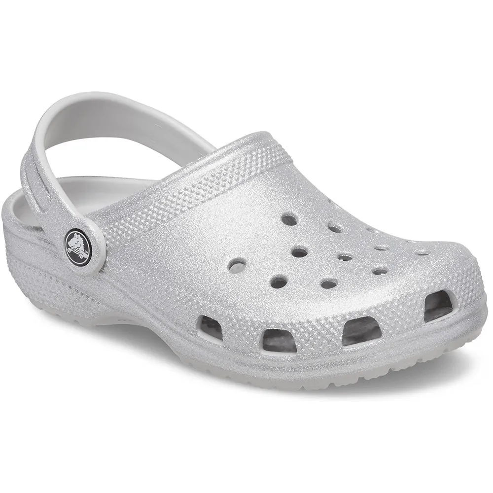 

Сабо Crocs Classic Glitter Clog T, серебряный