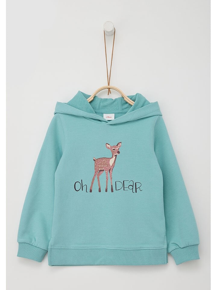 

Пуловер с капюшоном s.Oliver Hoodie, бирюзовый