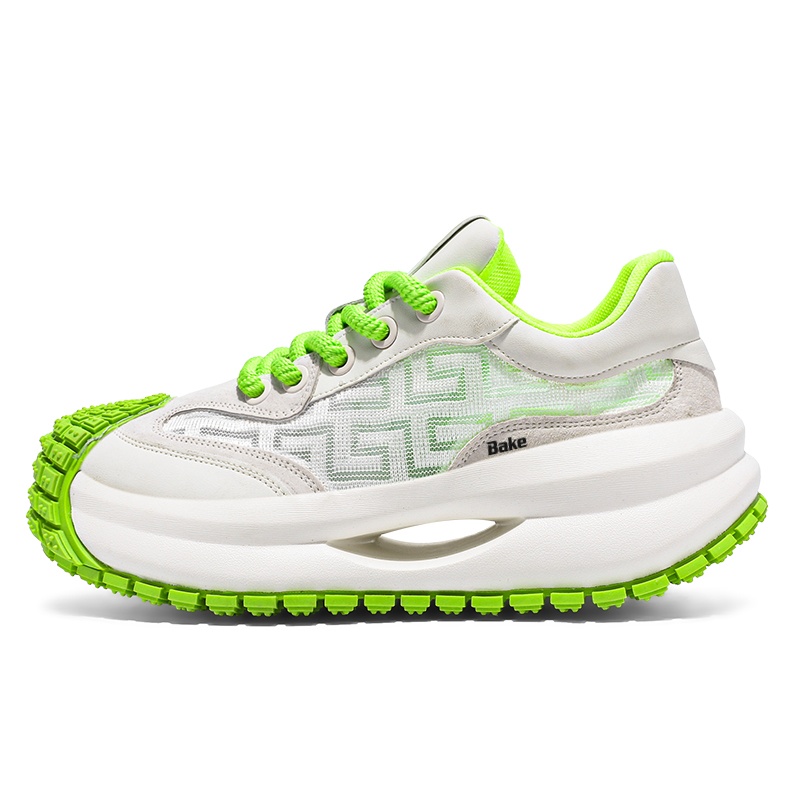 

Износостойкие, дышащие, нескользящие, низкие, массивные кроссовки для мужчин BAKE, White Green