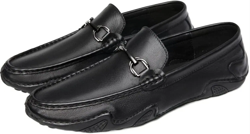 Лоферы кожаные Black, модель без бренда SayfuR