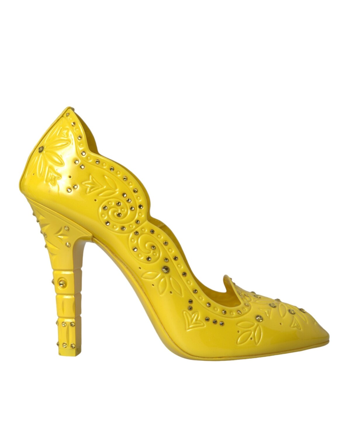 

Dolce & Gabbana Желтые туфли-лодочки на каблуке CINDERELLA с кристаллами Женская обувь, мультиколор