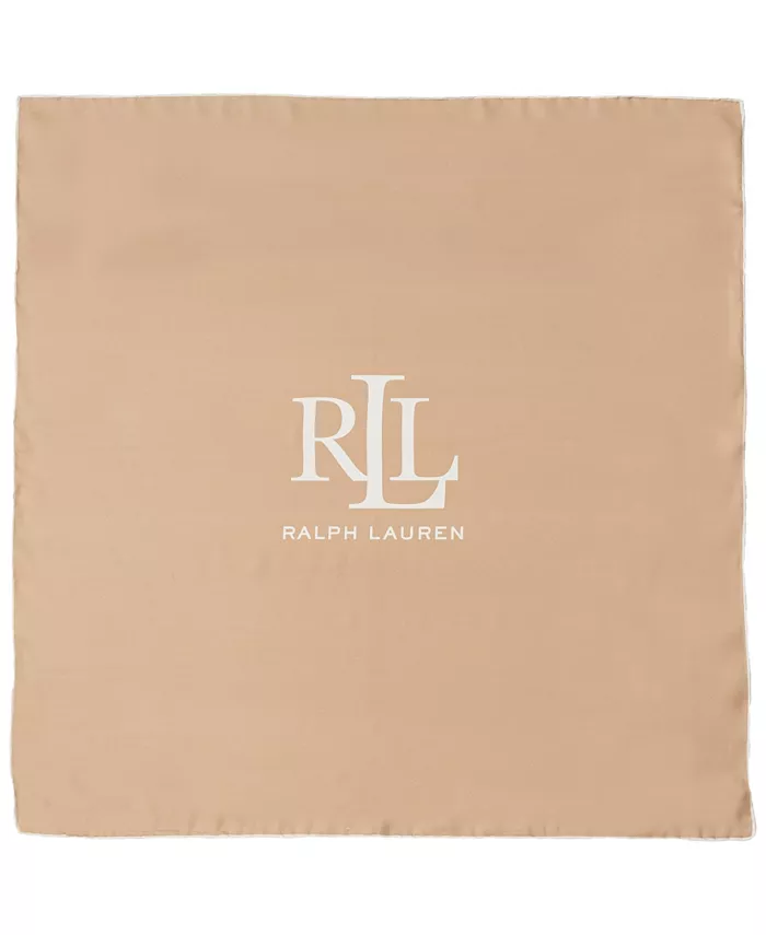 

Шарф квадратный с логотипом Timeless Lauren Ralph Lauren, коричневый/бежевый