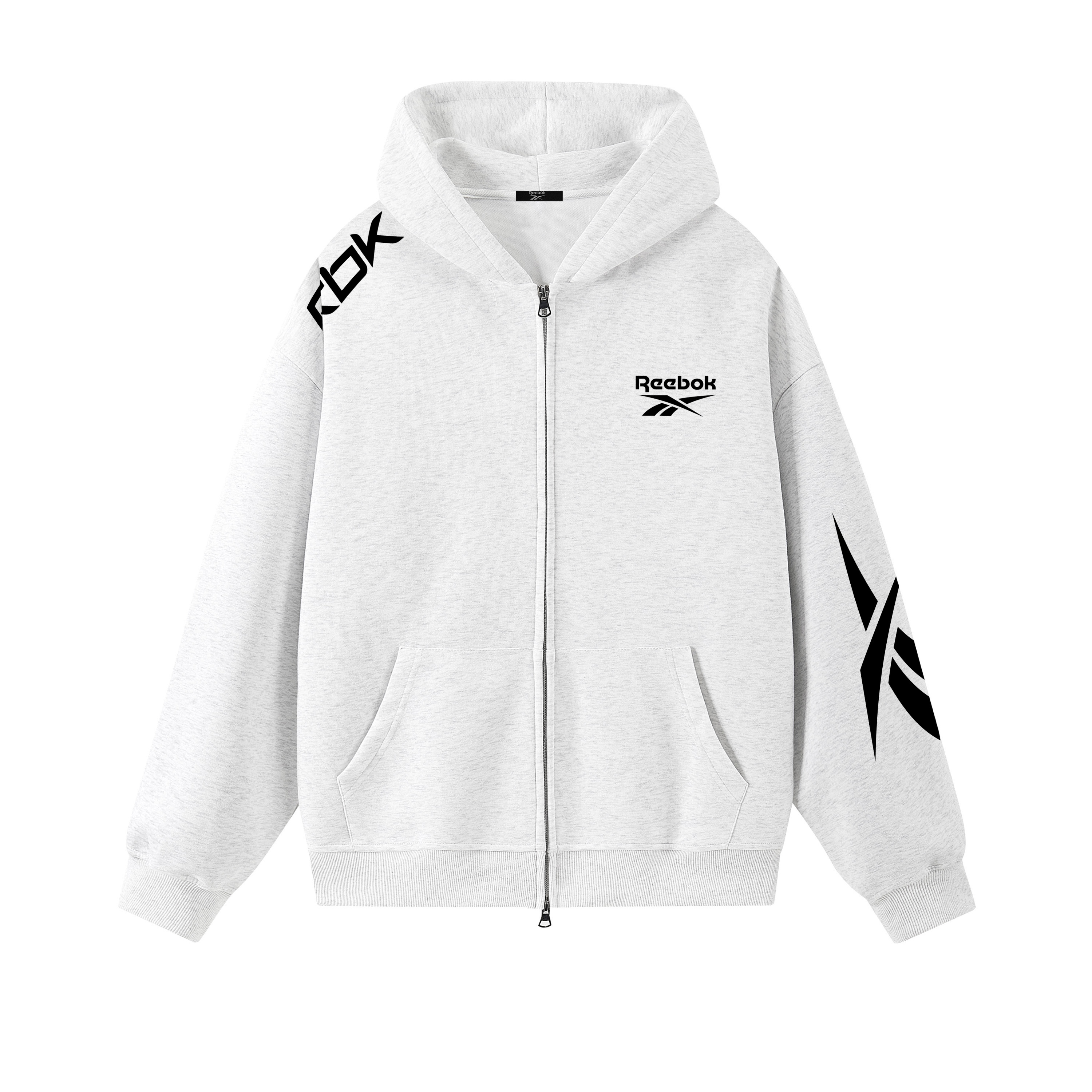

Толстовка Unisex Hooded Moderate Regular Reebok, белый heather серый