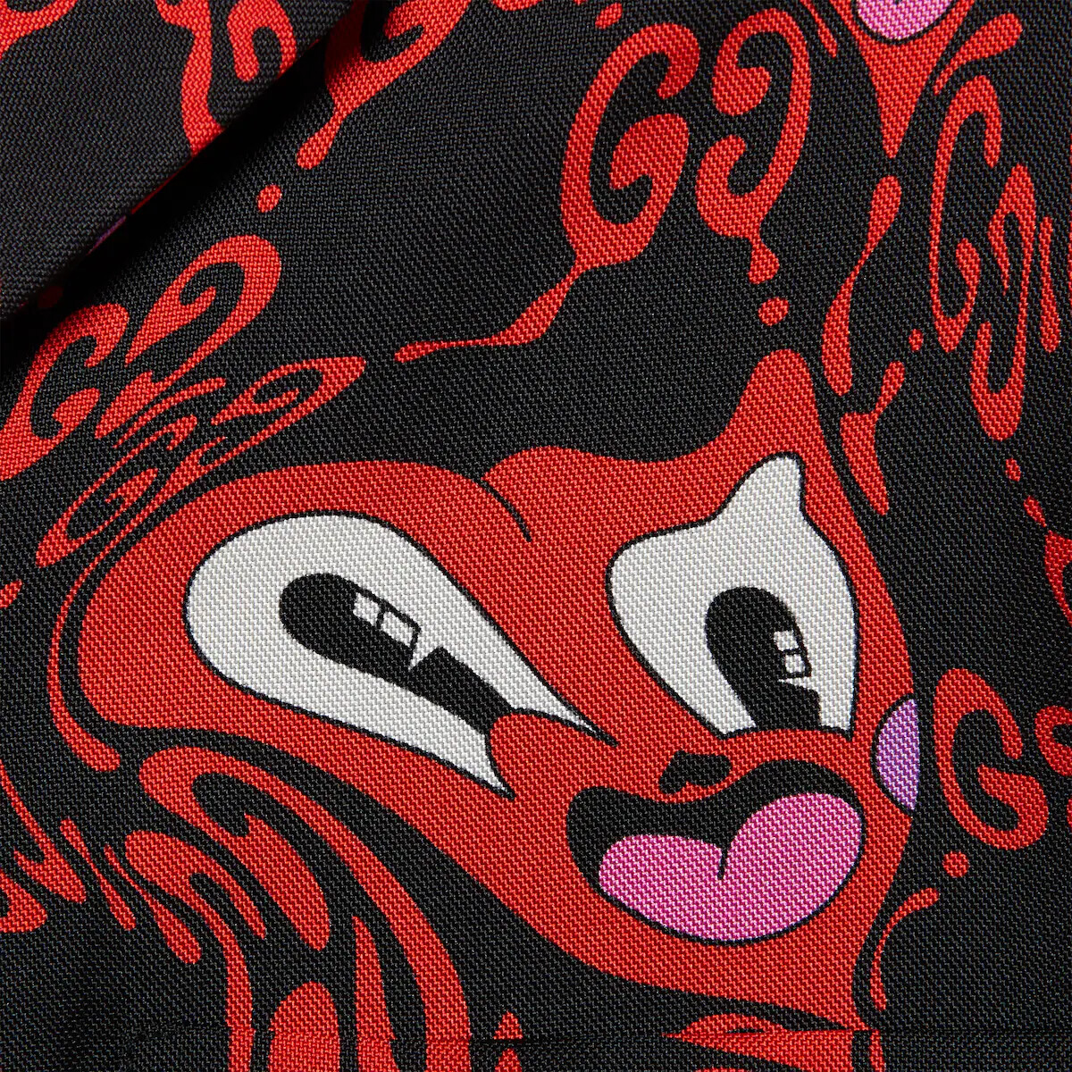 Рубашка Gucci GG Hearts Silk Bowling, красный — фото 4