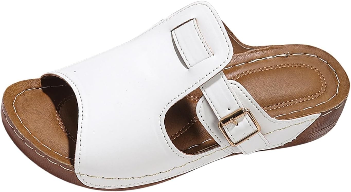 

Ортопедические сандалии для женщин, элегантные повседневные прогулочные сандалии, удобные легкие тапочки, комфортные, для отпуска, летние пляжные сандалии, и домашние тапочки с поддержкой свода стопы Generic, белый