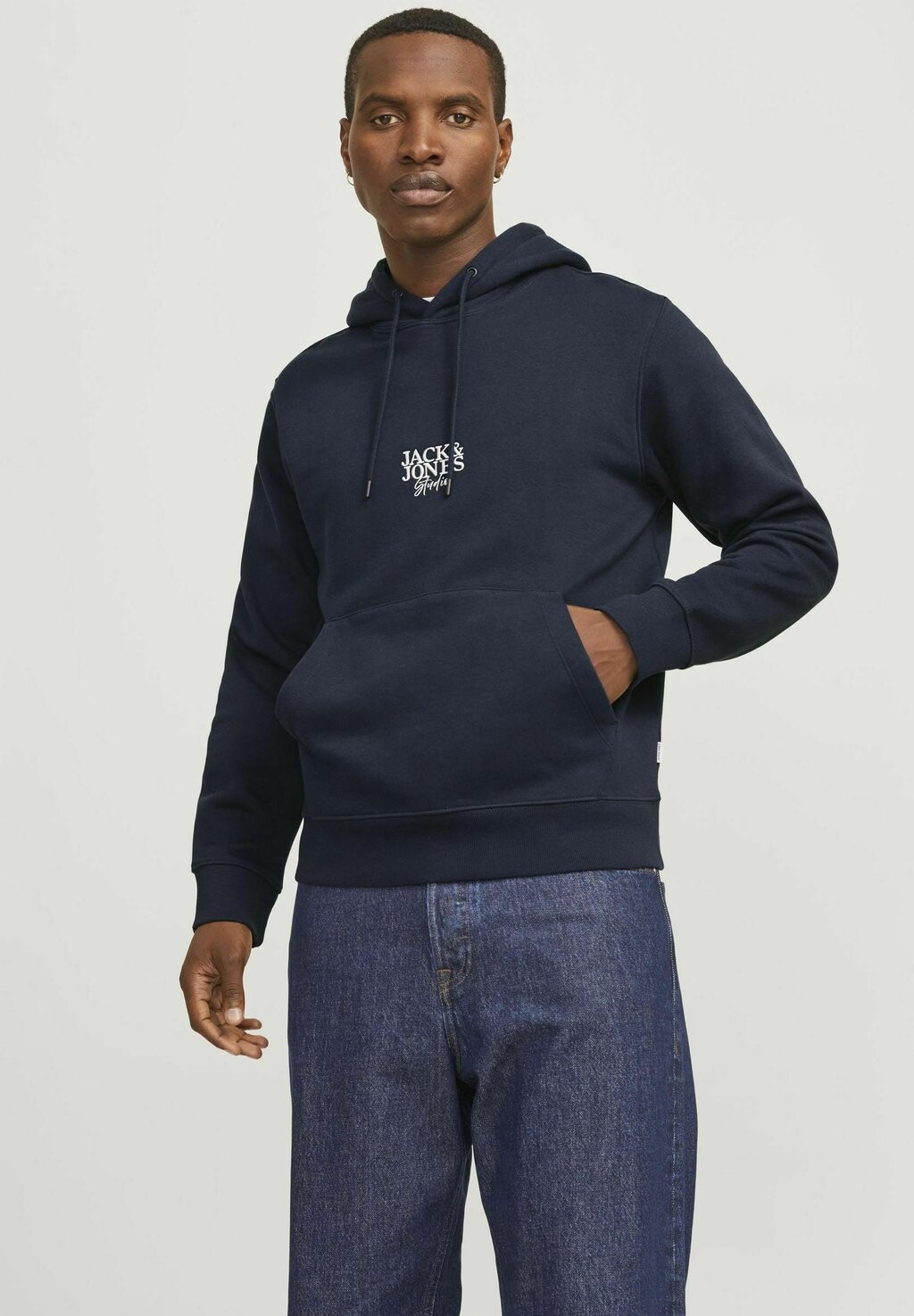 

Толстовка с капюшоном LOGO Jack & Jones, темно-синий