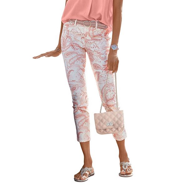 

Женские укороченные брюки скинни Lascana, Coral Patterned