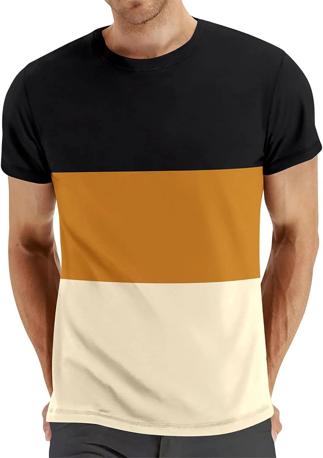 

Мужская футболка Color Block, короткий рукав, Slim Fit CHXLQQX