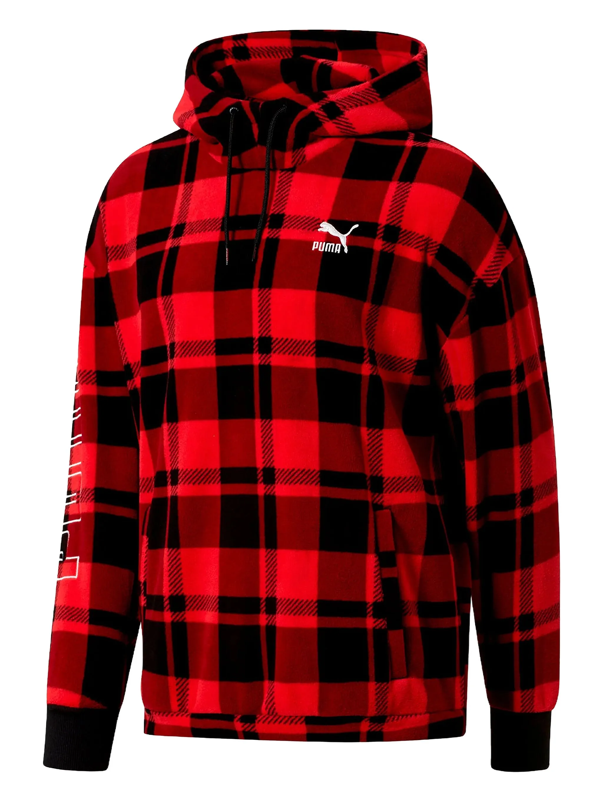 

Клетчатое худи с кулиской Puma, красный