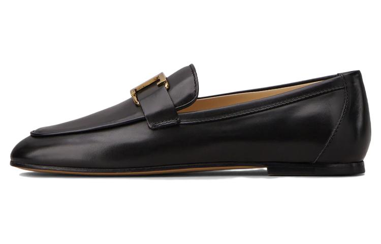 Футболка с логотипом T Кожаные лоферы женские TOD'S — фото 2