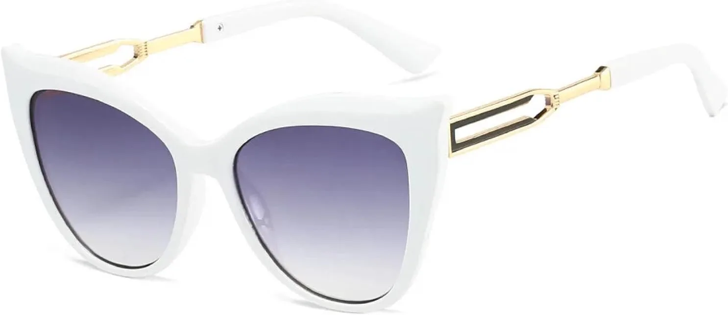 

Роскошные ретро-солнцезащитные очки с леопардовым принтом и градиентом «кошачий глаз» для женщин и мужчин, с защитой от УФ-излучения UV400 TKKTLLT, White Gray