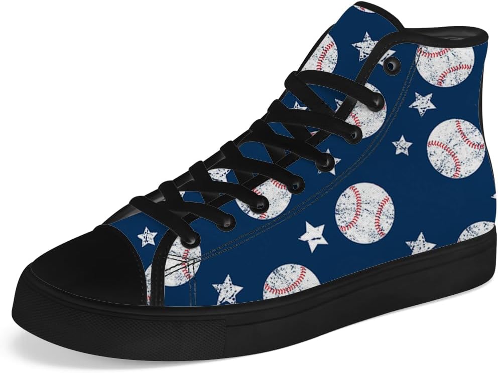 

Кеды на высокой подошве с принтом бейсбола Chebing, мужские и женские, высокие кроссовки на шнуровке, повседневная обувь, подарок для мужчин и женщин, белый