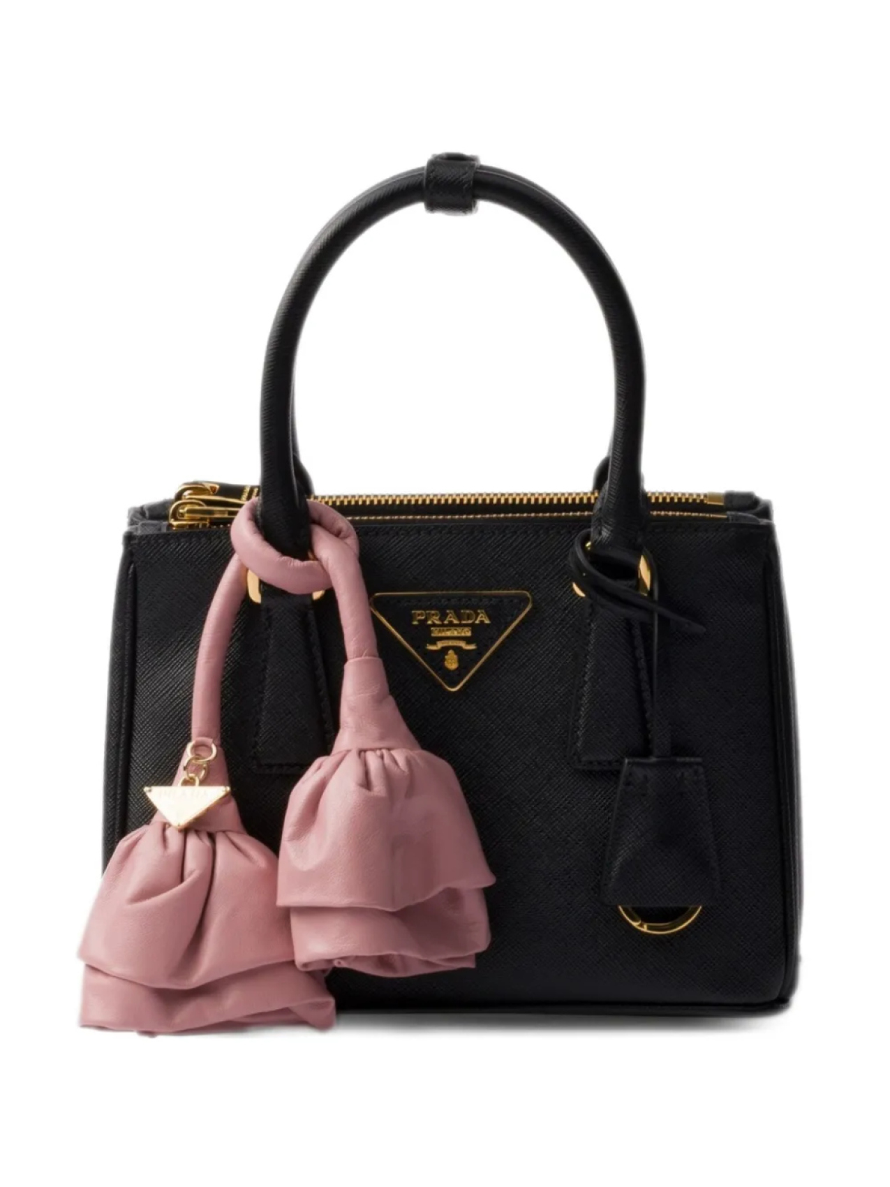 

Prada мини-сумка Galleria из сафьяновой кожи, черный