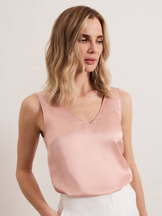 

Атласный топ на бретелях athena Phase Eight, цвет Pale Pink