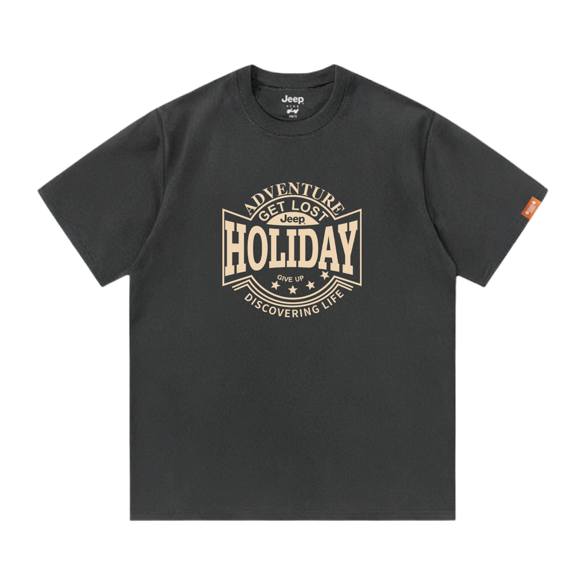 

Футболка для школьников с круглым вырезом Moderate Jeep, темно-серый