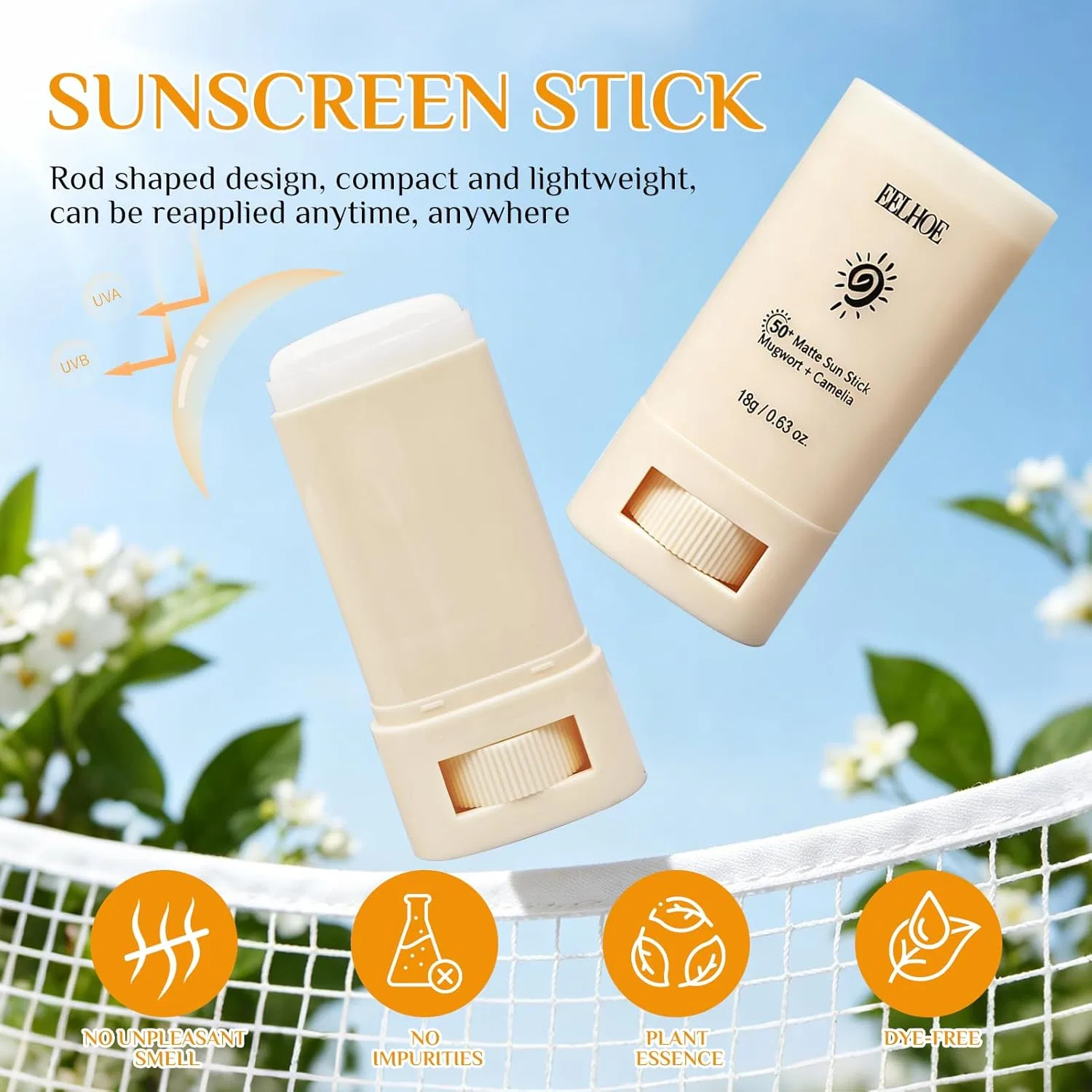Стик для защиты от солнца SPF 50 с алоэ вера и камелией, 2 шт. Taimeimao, Color2 — фото 3