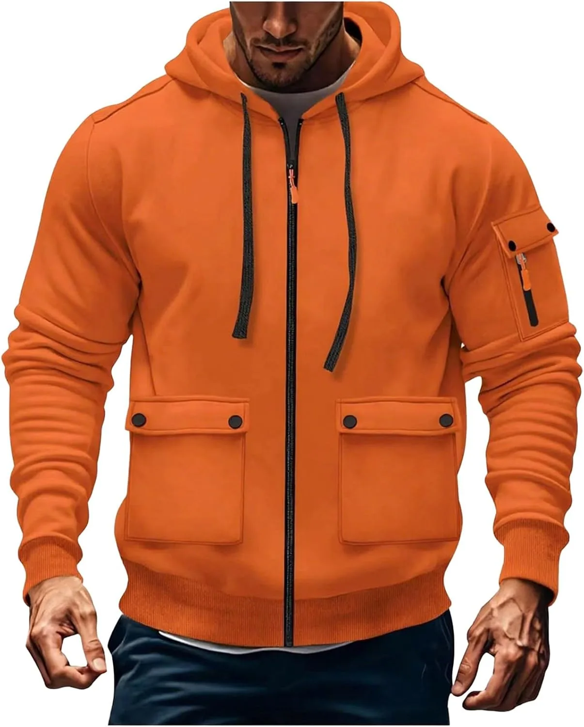 

Мужская тактическая худи Vintage Full Zip с карманами